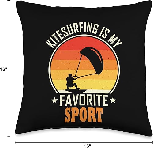 Miniatura 4 de Kitesurf motif equipment Favorite Sport-Kitesurf - Almohada de 16 x 16 pulgadas, multicolor