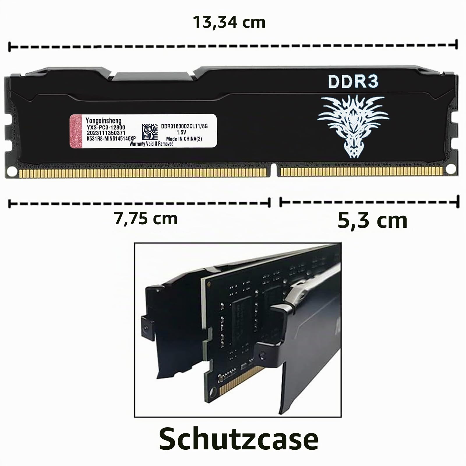 DDR3 16GB Kit (8GBx2) Desktop RAM 1600MHz PC3-12800 UDIMM Non-ECC Unbuffered 1.5V 2Rx8 Dual Rank 240 Pin CL11 PC Computer Memory Upgrade Module Arbeitsspeicher (Schwarz)