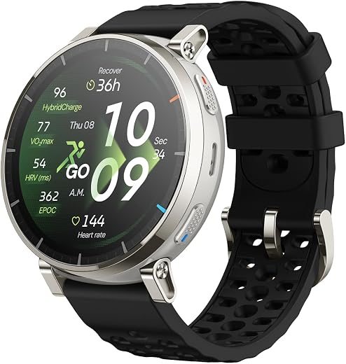 🚫 [CADUCADO] 🔥 Amazfit Active 3 Premium GPS Running Smartwatch, 1.32″ AMOLED Screen Sapphire, 12 Day Battery, 4GB, NFC, Offline Maps, 170+ Training Modes, 5 ATM, Smartwatch for Android iPhone