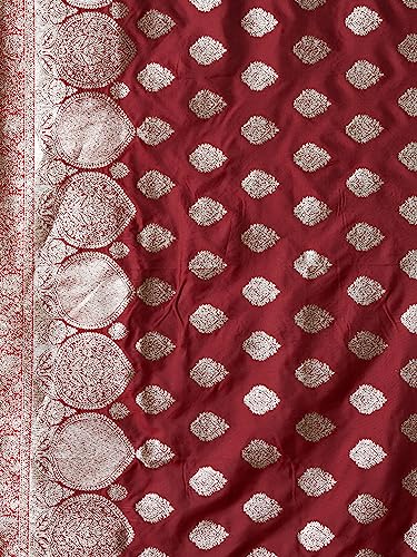 Image of AKHILAM Women's Woven Design Banarasi Silk Saree With Unstitched Blouse Piece (MAHI4001 Parent)