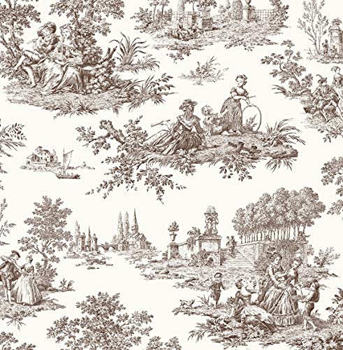 NextWall Chateau Toile Peel and Stick Wallpaper (Sable Brown)