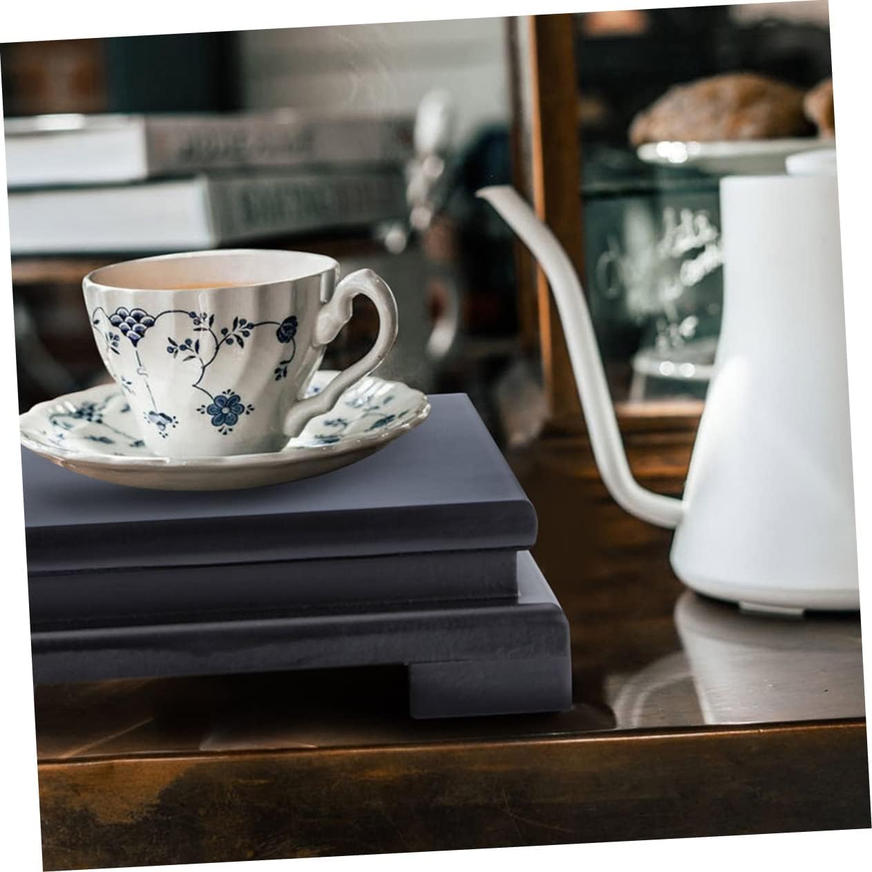 Wooden Plant Stand Riser Rustic Solid Wood Display Shelf for Crafts and Holders and Versatile Home Decor for Flower Pots