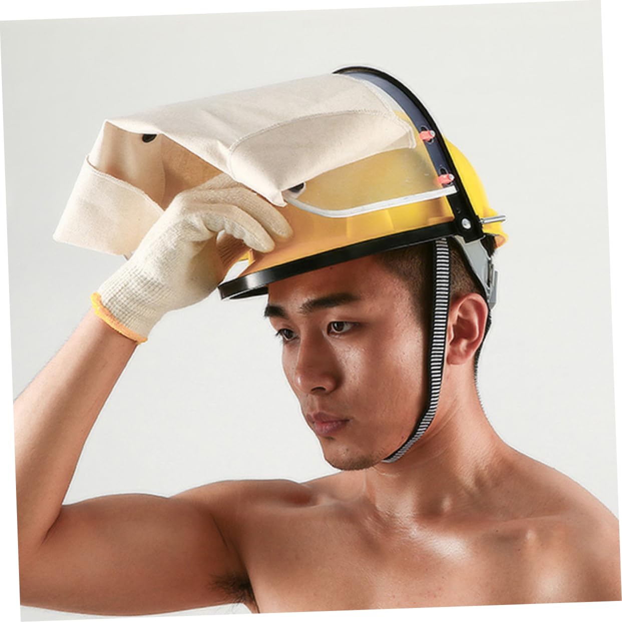 Homoyoyo 1Pc Edge Splash Face Guard with Helmet Design Durable Thick Protective Face Screen for Welding and Grinding