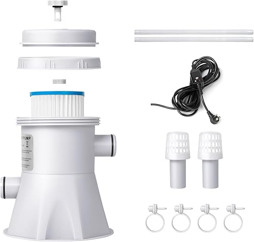 Future Way Bomba de filtro de piscina de 300 GPH compatible con Intex, Bestway, piscina de olas de verano, 110-120 V con GFCI