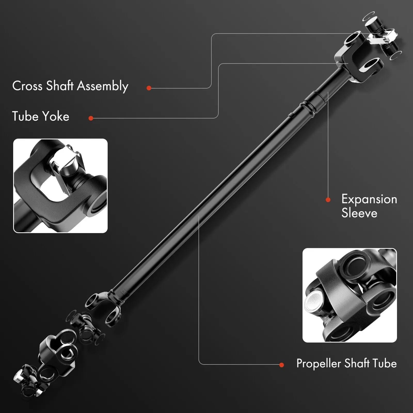 Cardano Albero Trasmissione Per Jeep Per TJ Per Wrangler 2003-2006 4.0L 4WD 52853404AA 52853404AB 52853404AC 52853404AE Gruppo Albero Trasmissione Anteriore