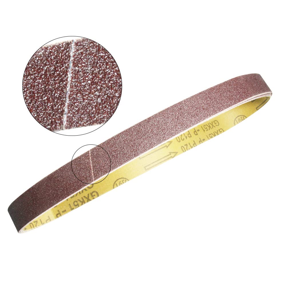 10 Stück 25 * 762mm Schleifband 1 Zoll x 30 Zoll Bandschleifer Schleifpapier Holzbearbeitungswerkzeuge Zubehör, Körnung 60