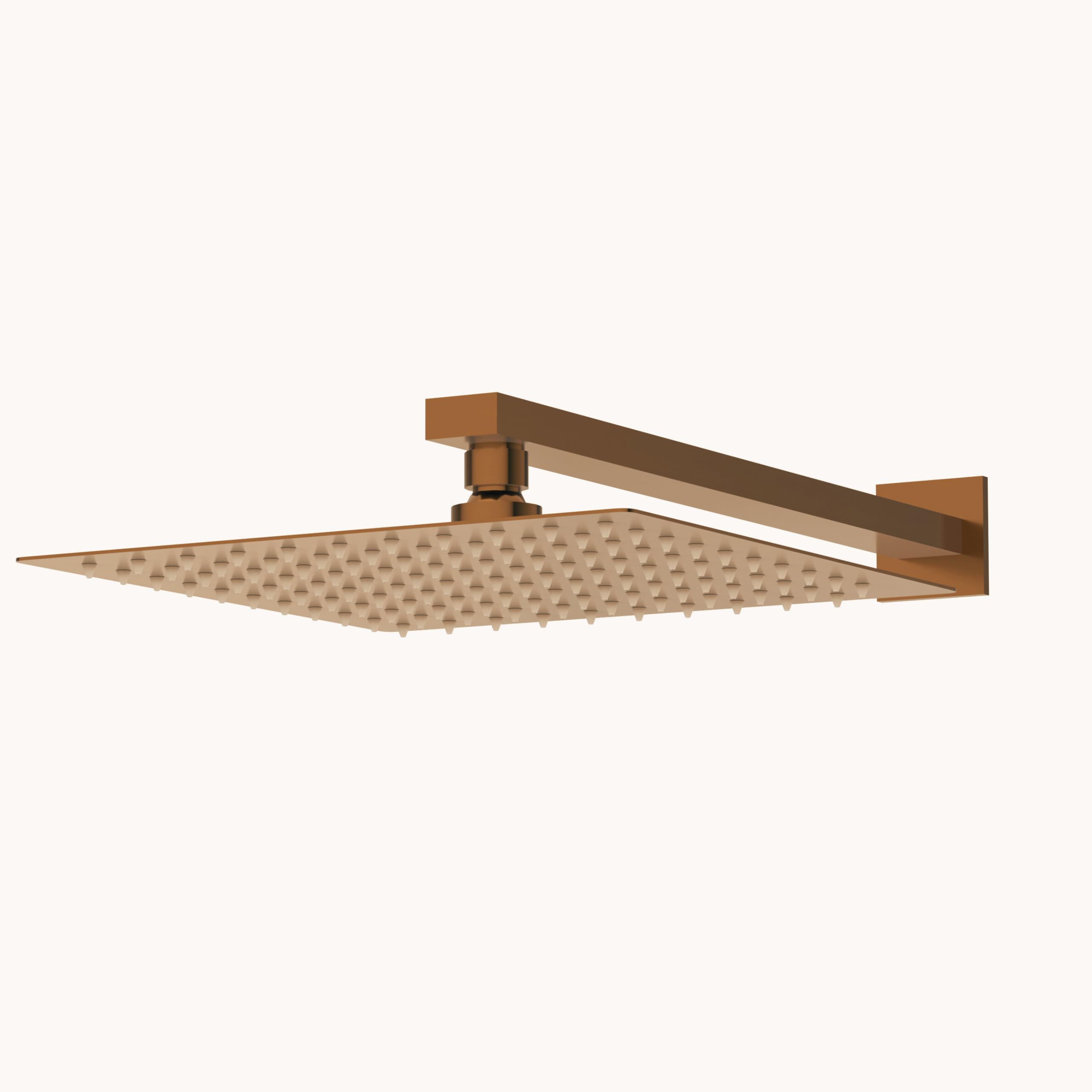 Soffione Doccia Fisso in Rame - Soffione Doccia Grande in Acciaio Inossidabile AISI 304 - Getto a Pioggia Rilassante e Uniforme - 250x250 mm - 7 Colori Disponibili - CASCADE Modello 2