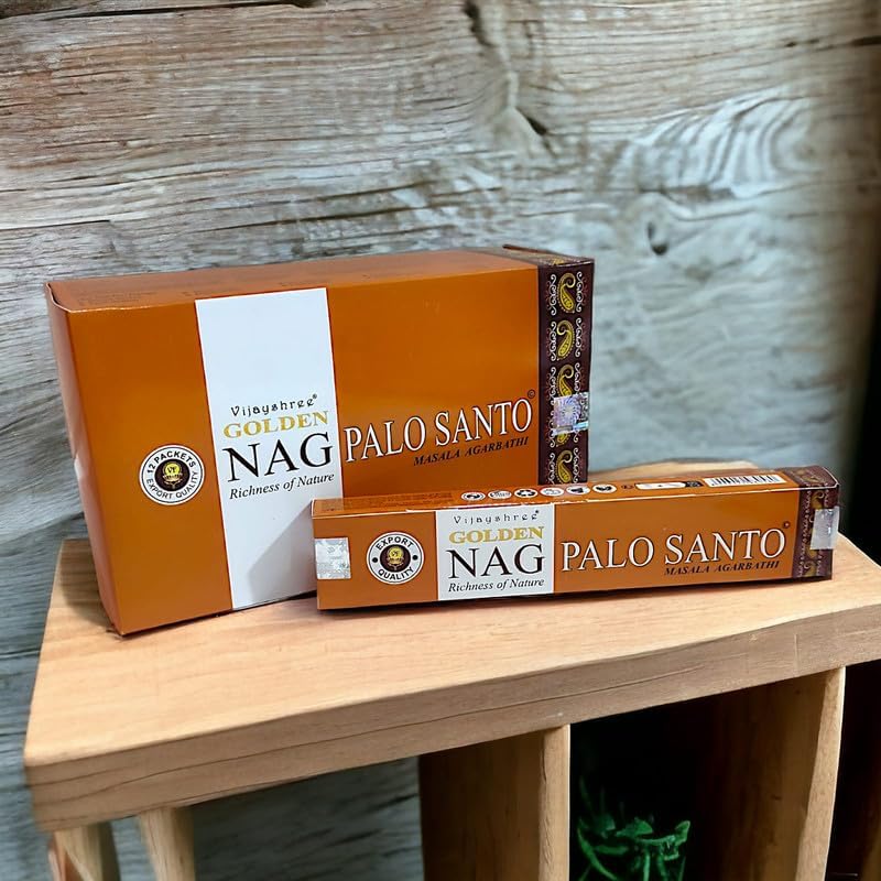Golden Nag Palo Santo Masala Incense Joss Stick Natural Handmade Agarbatti Rolled Moulded Bamboo Stick 12 Pack 15 gm