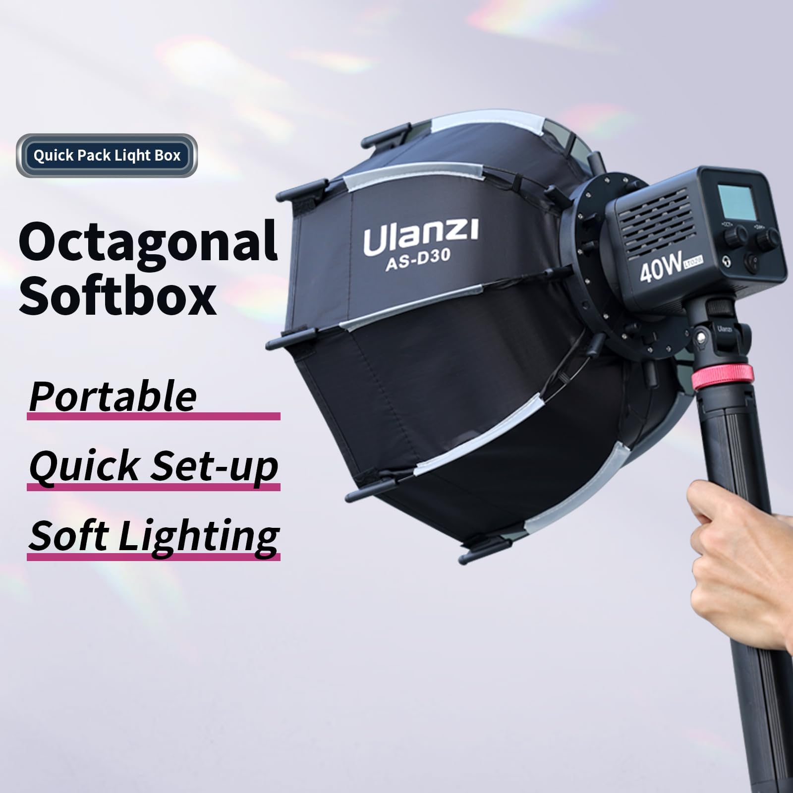 Ulanzi AS-D30 Softbox Octagonal de 30cm com Montagem Mini Bowens