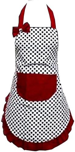 Hyzrz - mandil histoso amoroso para mujeres con lunares de lona mandil de cocina o restaurante para mujeres y niñas con bolsillo Hyzrz - mandil histoso amoroso para mujeres con lunares de lona mandil de cocina o restaurante para mujeres y niñas con bolsillo