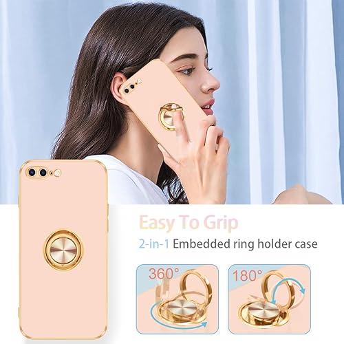 Miniatura 5 de Fingic Funda para iPhone 7 Plus, iPhone 8 Plus con soporte de anillo, soporte delgado y delgado, soporte magnético para automóvil para mujeres y