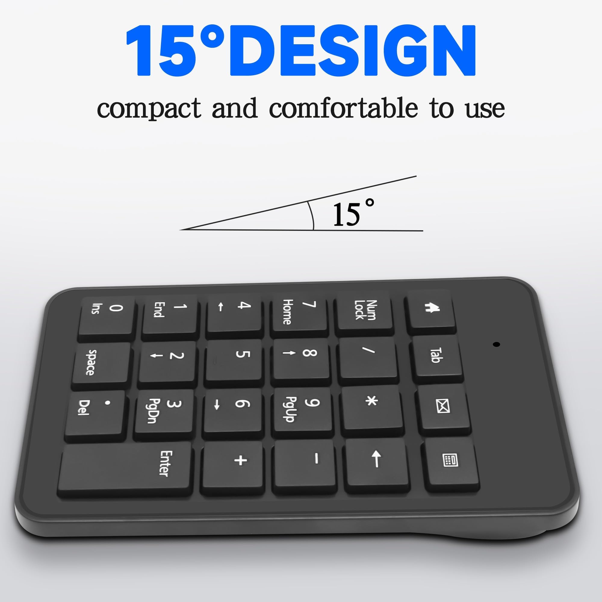 XMSJSIY USB Tipo C Número Pad Cable 23 Teclas Tipo C Teclado Numérico con Tab, Inicio, Correo electrónico y Calculadora Teclas para Portátil, PC, Escritorio, Ordenador, Ordenador Portátil
