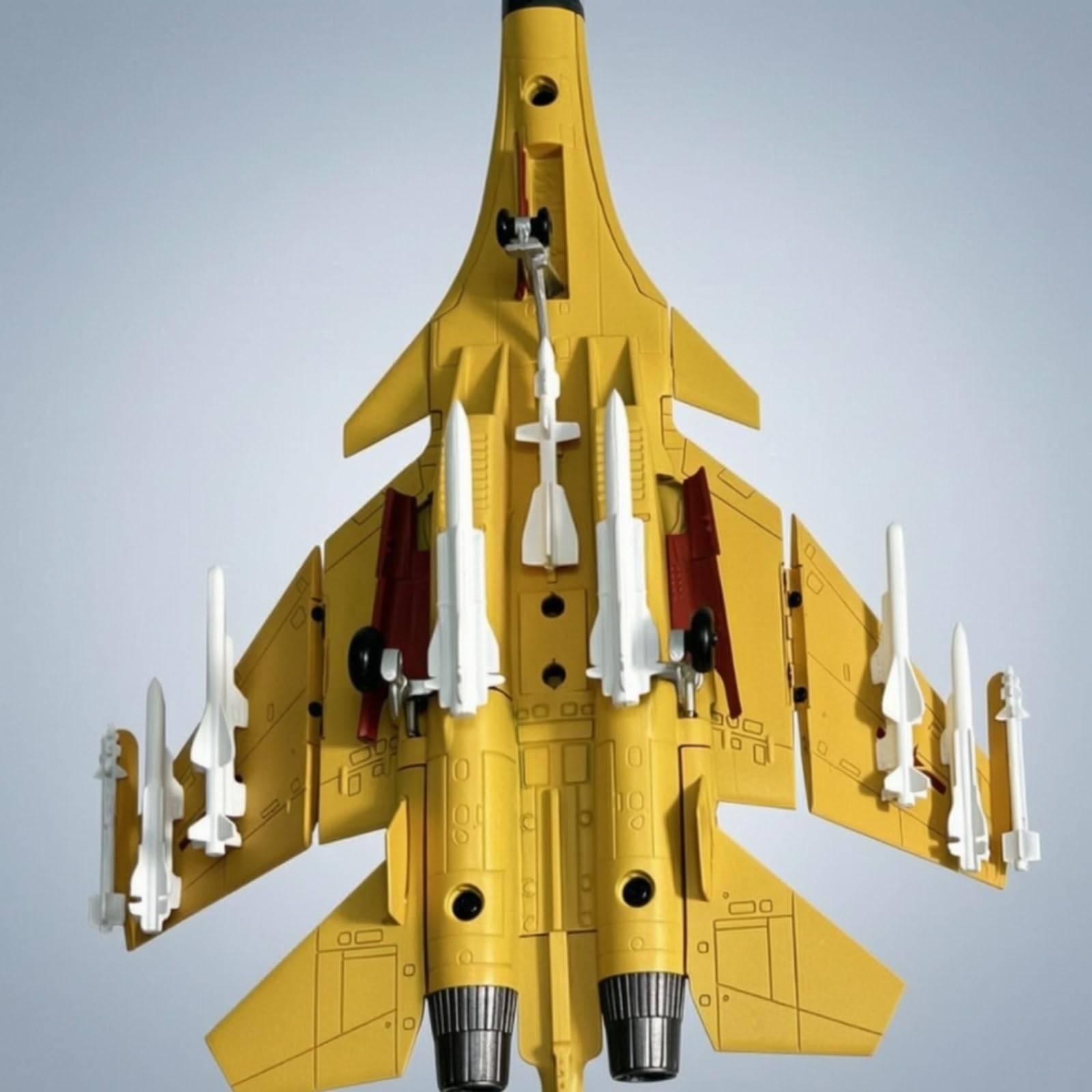 kowaku Riproduzione di Caccia J-15 da Collezione Modellino di Caccia Realistico Modellino Aereo per Vetrina, Giallo