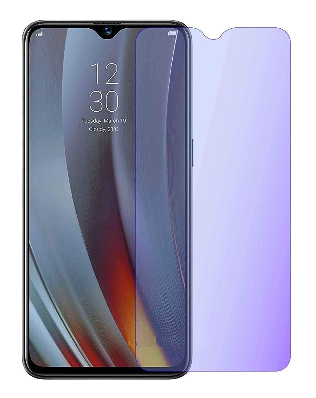 NISHTECH 2.5D Anti Blue (Eye Protect) tempered glass for Oppo A7, Oppo A5s, Oppo A12 With Full Screen Coverage (except edges) and easy installation kit