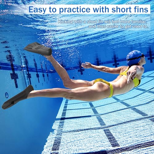 Swim Fins, Kids Swim Training Fins for Lap Swimming, Travel Size Flippers with Mesh Bag, Silicone Swimming Fins for Kids Teens Adults Women Men - Image 5