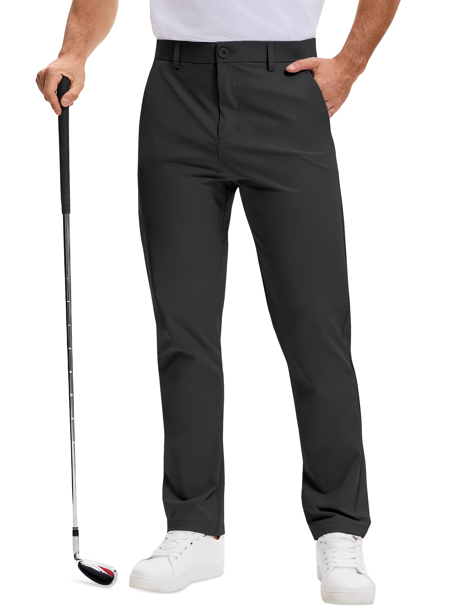 Mens Golf Pants Stretch - Lightweight Quick Dry Work Dress Pants 30 Slim Fit Casual Slacks for Men
