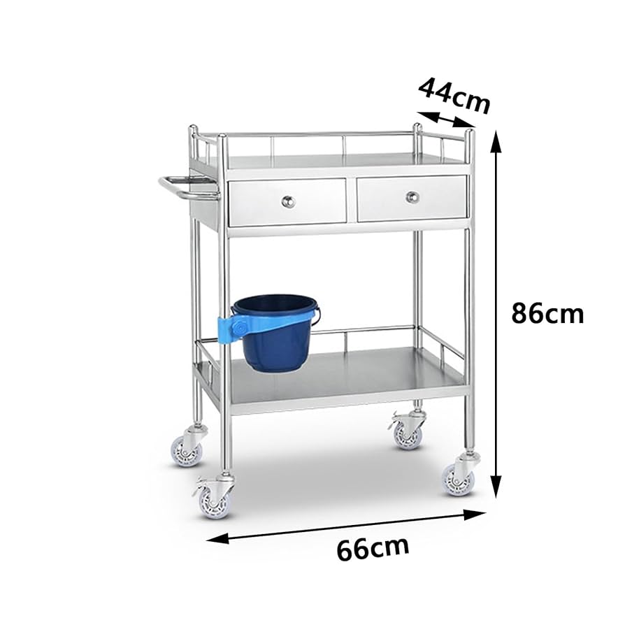 キャスタートロリー 2段 ホワイト スリムバスケットトローリー 2段 キャスター付き YAMAZEN(山善