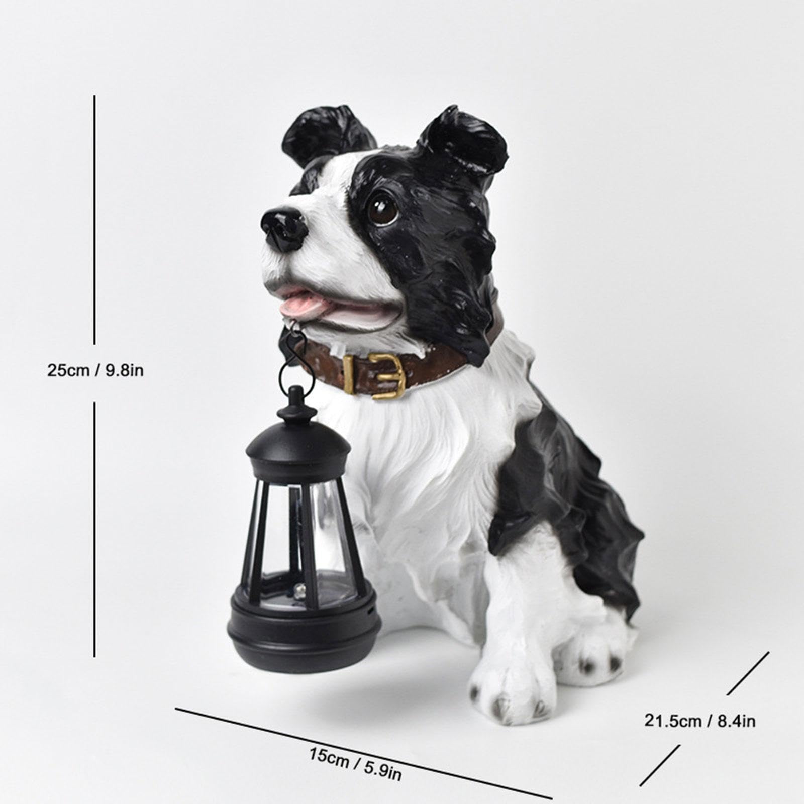 Estatua de Perro de Jardín con Luz Solar Figura de Animal para Patio Césped Jardín Estilo D, Style D