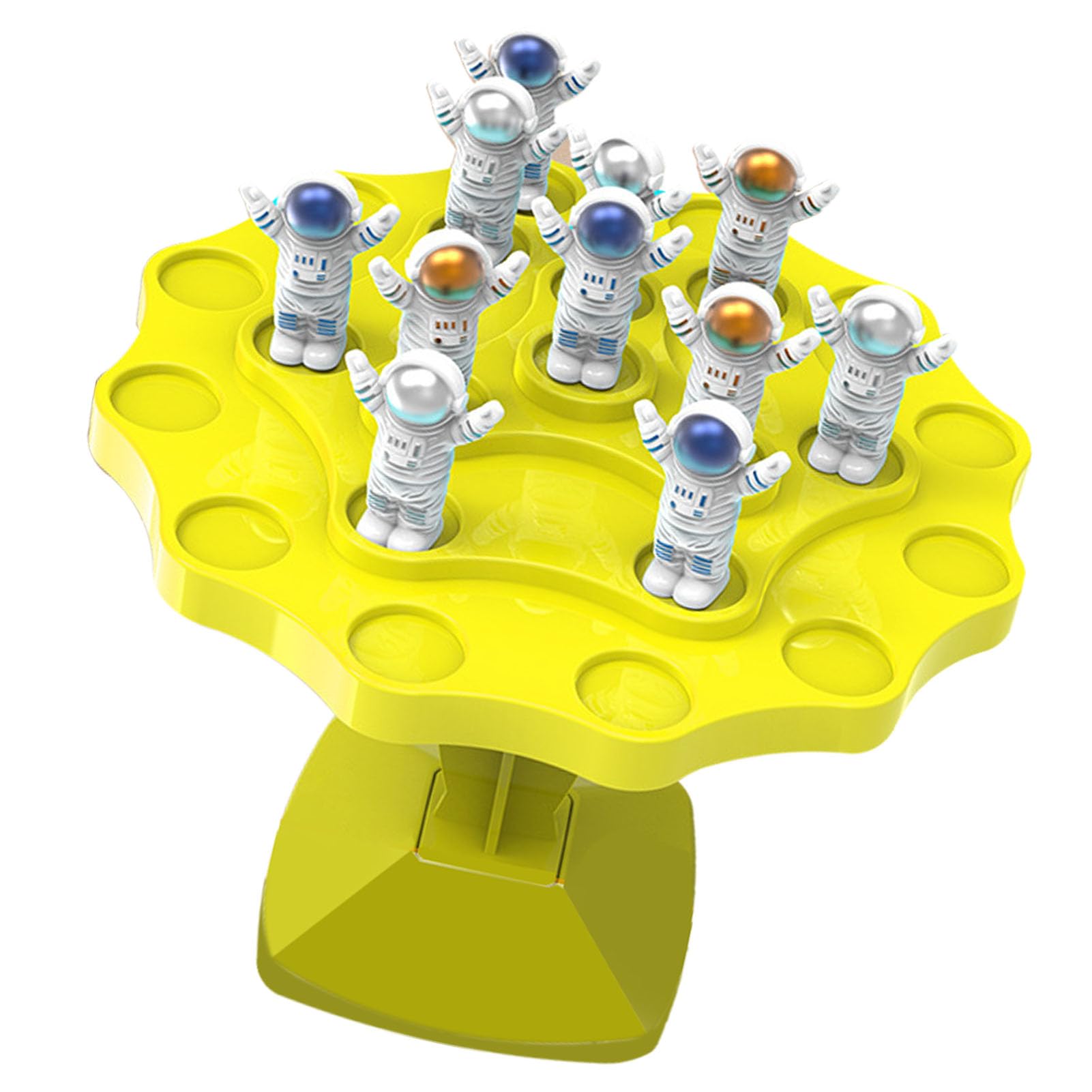 Saluaqui Educational Balance Tree Game Toy Puzzle with Interactive Features, Early Developmental Board Game in Blue, Enhances Coordination and Cognitive Skills with 24 Spaceman Pieces (S Yellow 24 — image 1