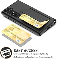 Vista 3 de Asuwish Funda para Samsung Galaxy S23 5G con protector de pantalla de vidrio templado y ranura para tarjetero, accesorios con función atril, cartera