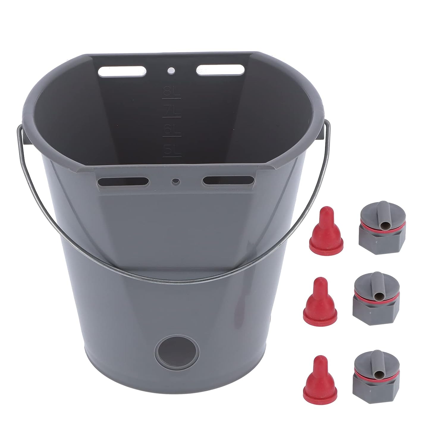 Yctze 乳首とチェックバルブを備えた8Lミルクフィードバケット - 家畜用の理想的な給餌ツール、使いやすく、農場での使用に最適