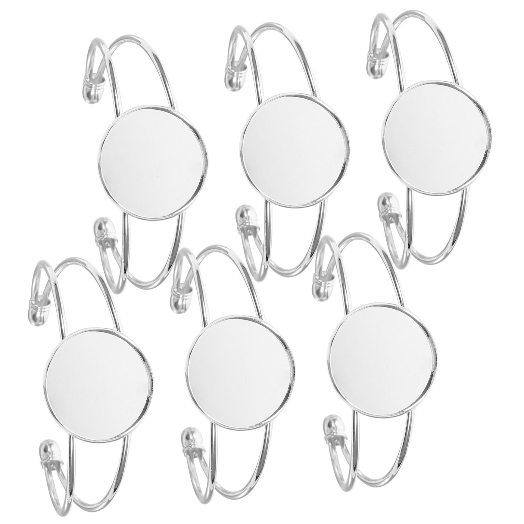 Base de pulsera redonda PRETYZOOM de 6 piezas para crear joyería y colgantes DIY personalizados
