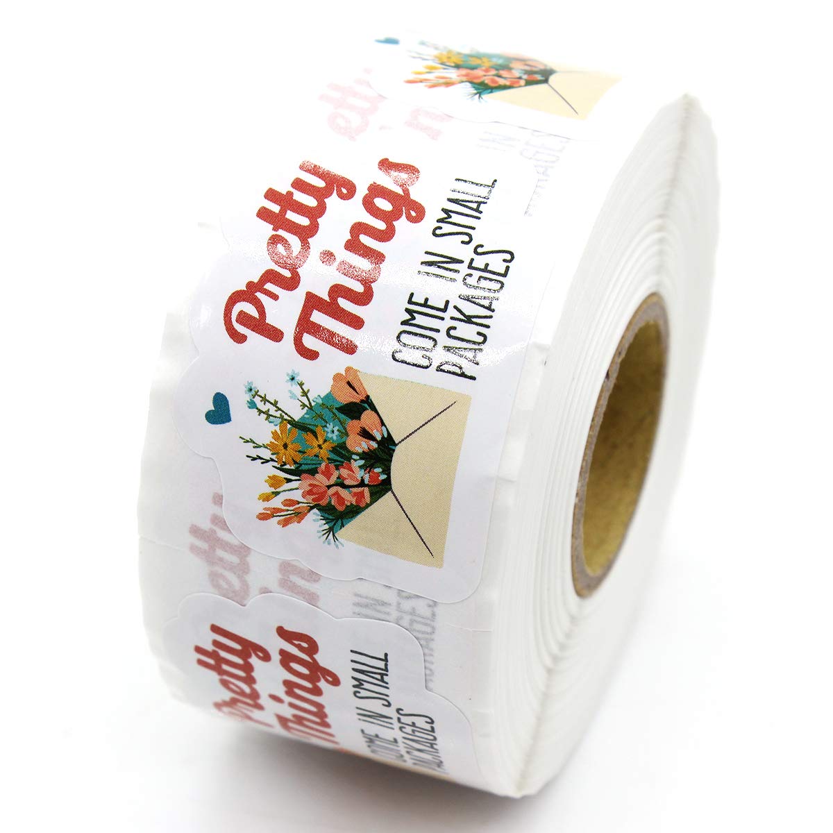 Muminglong 1.5 Inch Pretty Things Come in Small Packages Sticker,Thank You Sticker,Small Shop Sticker, Small Business, Handmade Sticker,Packaging Sticker, 500 PCS