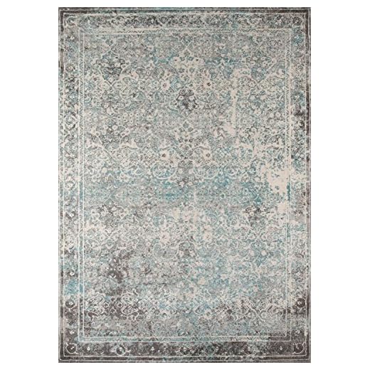 Momeni Rugs Luxe Collection Area Rug, 9'3" x 12'6", Turquoise