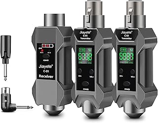 Transmissor e receptor xlr sem fio uhf adaptador de microfone