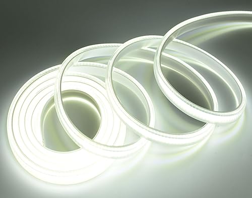SUYOOULIN Tira de luces LED, 3.3 pies3.3 ft AC110-130 V de alta densidad 360 LED COB tira de luz COB, 3600LM súper brillante regulable impermeable