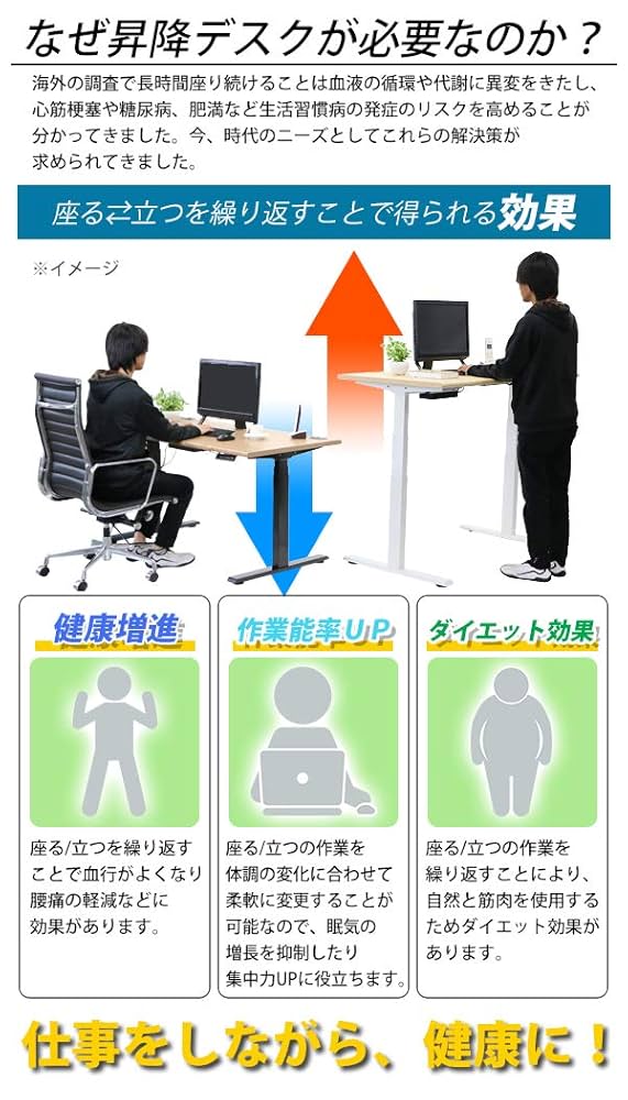 電動昇降デスク ハイグレードモデル ブラック PSE適合 耐荷重約120kg 昇降デスク 電動 ハイグレードモデル PSE適合 W1600×D800×H645