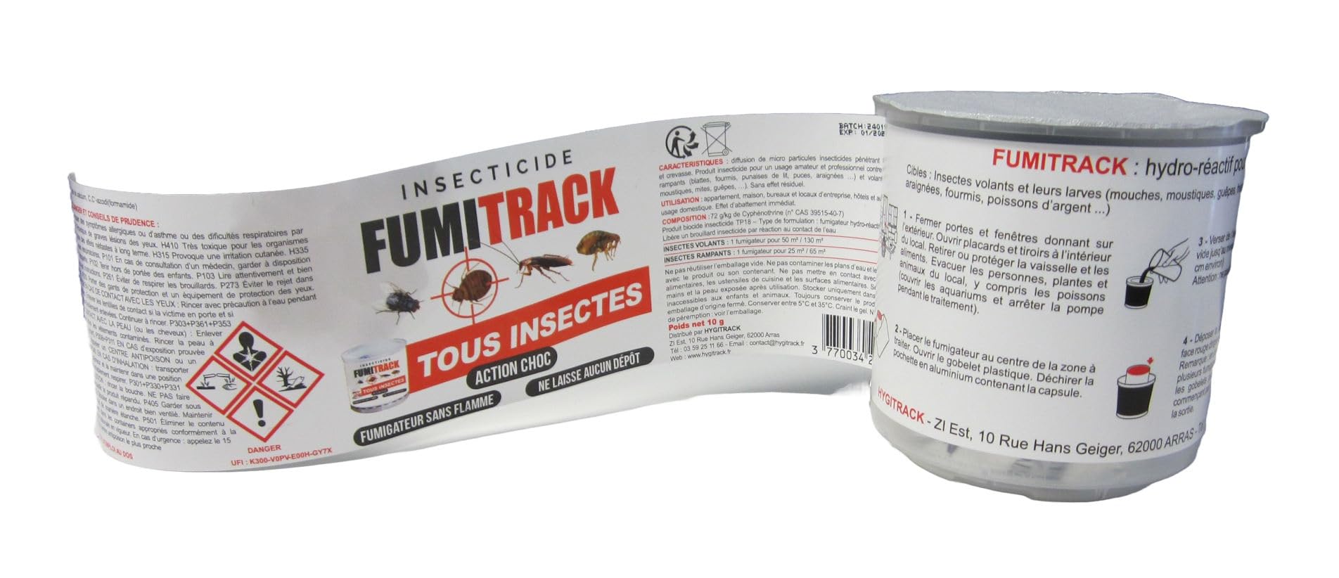 Fumigène fumigateur insecticide anti punaises de lit, blattes, puces, mouches, volants et rampants sans flamme