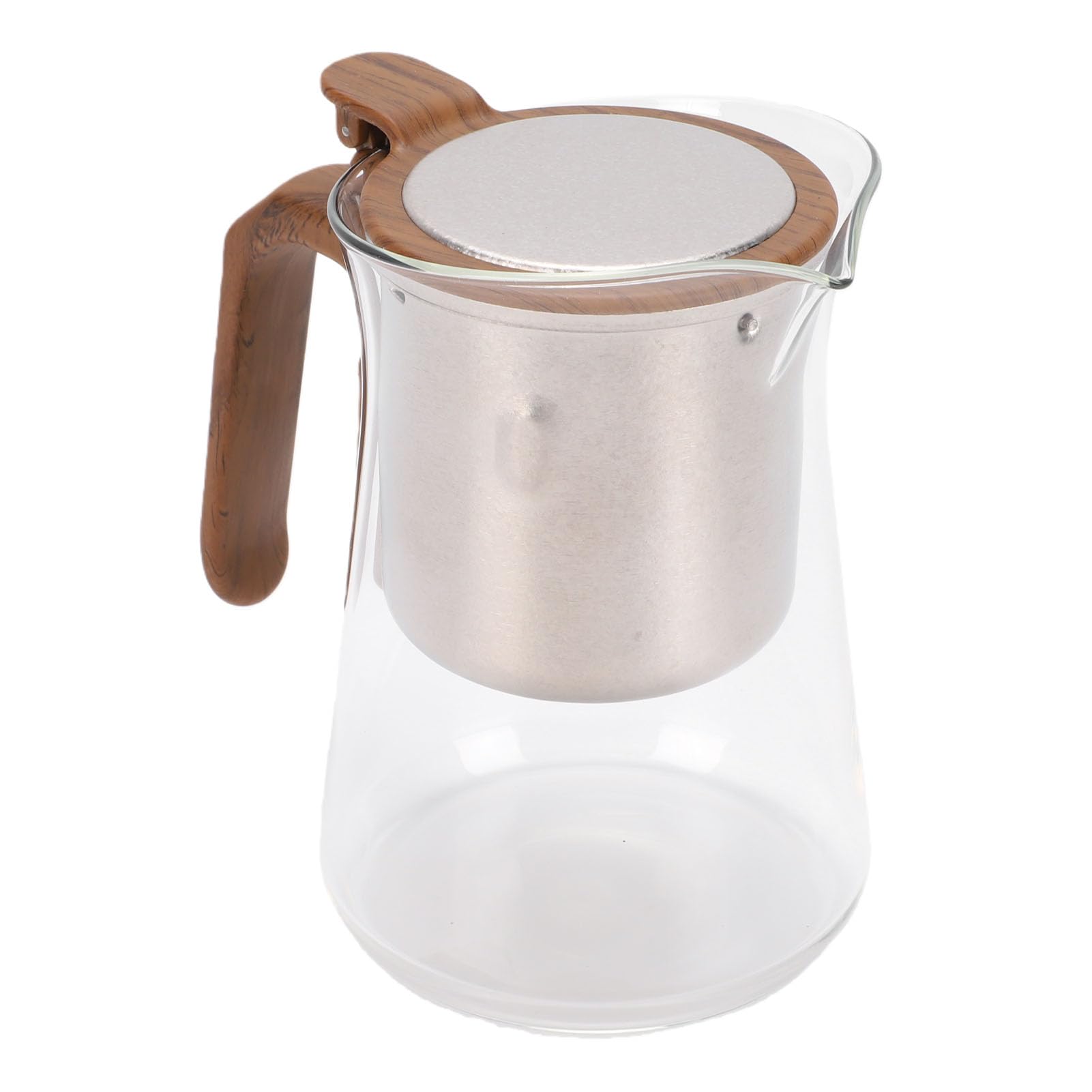Zunate 600 Ml Ti-Ei-Teekanne mit Tassen, Glas-Teekanne mit Magnetischem Klappdeckel Zur Wassertrennung, Edelstahl-Teebereiter mit Drucksteuerung, 14 X 9,5 Cm Großes Brühset