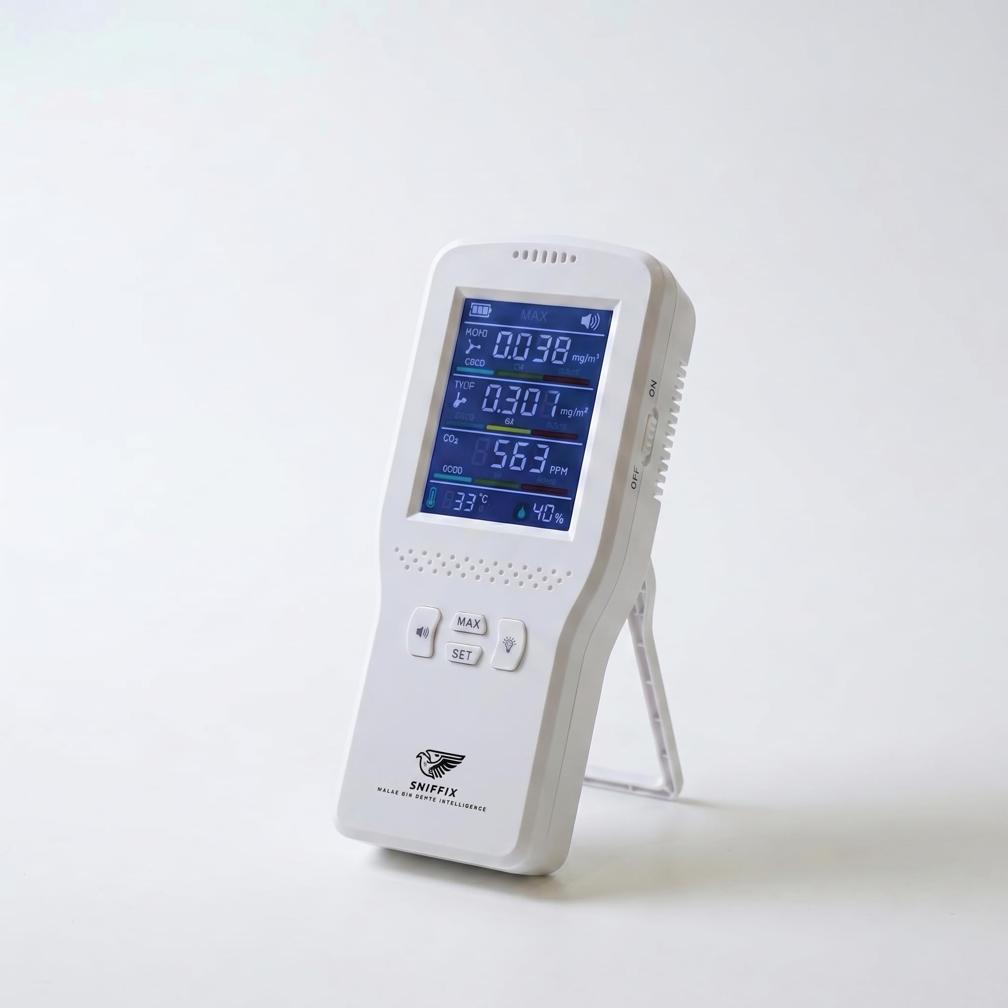 Real-Time Air Quality Monitor – HCHO Formaldehyde, TVOC, CO2, Temperature & Humidity Detector | 2.8" Color Display | Rechargeable | 2-Year Warranty | Air Quality Monitor-image-16