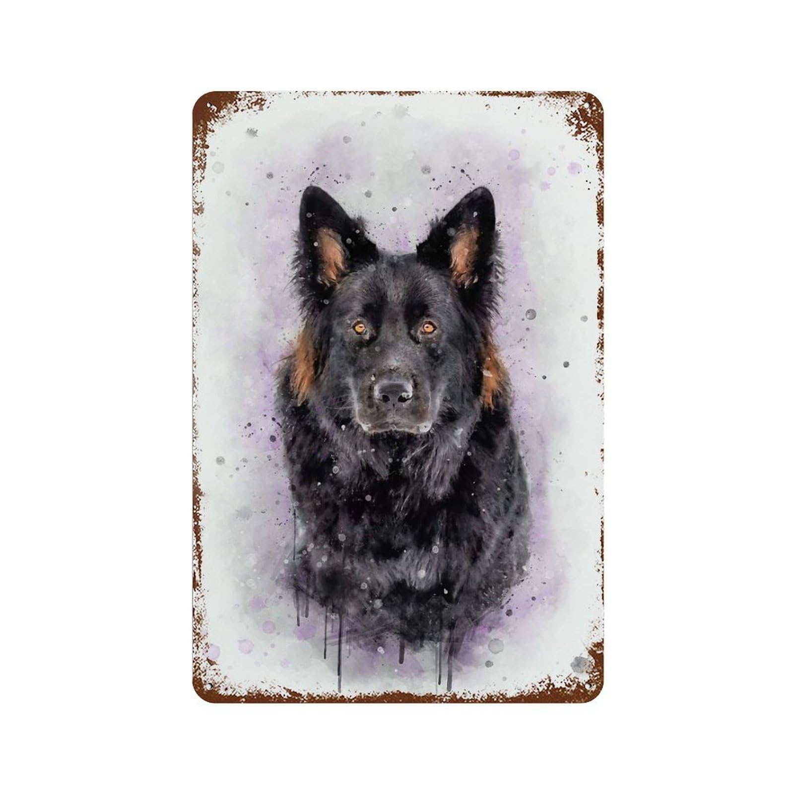 Old German Shepherd Dog Wa Rusty Metal Tin Sign 11.8"x7.9", Rustic Home Decor for Living Room, Hallway And Home Decor