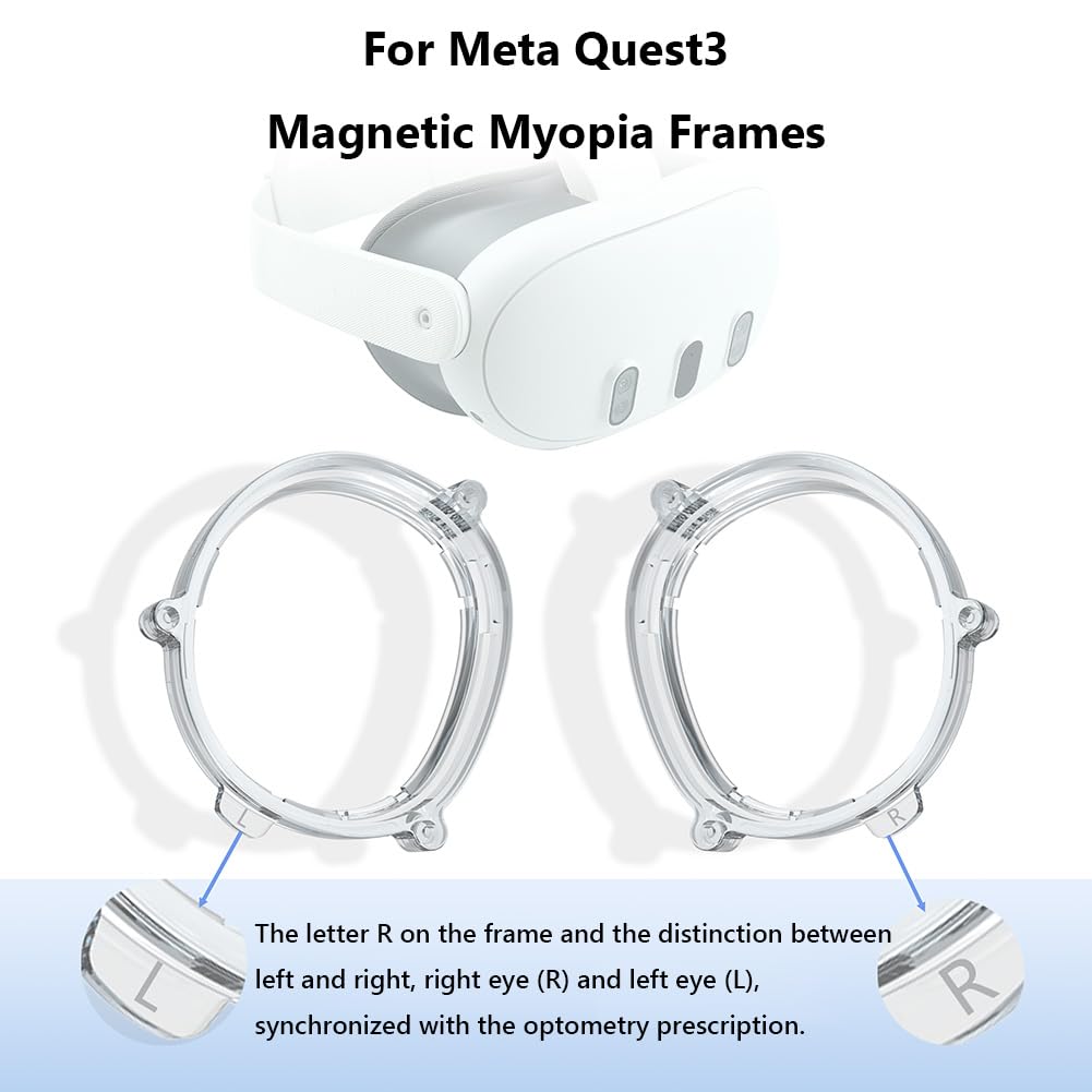 Montures de Protection de lentille magnétique et lentilles bloquant la lumière Bleue Anneau de Protection -Rayures Lunettes -lumière Bleue pour Meta/Oculus Quest 3 pour Quest3
