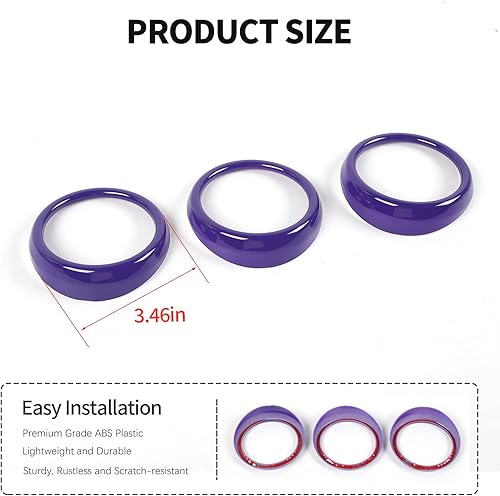 Miniatura 2 de RT-TCZ Anillo de cubierta de ventilación de salida de aire acondicionado de consola central, accesorios interiores para Ford Mustang 2015-2022, 3