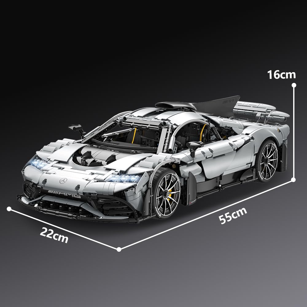 CaDA C61503W Mercedes-AMG ONE Builidng Block Set, 1:8 Mercedes AMG Speed Champion Brick Model with Ejection Start Gameplay, Super Car Collection Toy Sets for Adults (3295PCS)