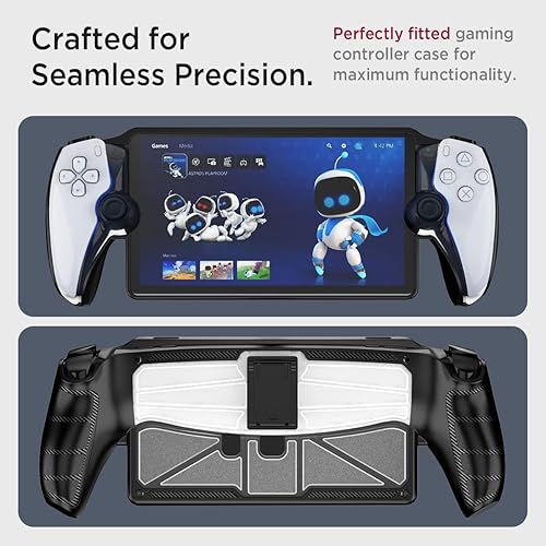 Vista 3 de Miimall Funda para PlayStation Portal con soporte, funda PS Portal, grado militar, absorción de impactos, antideslizante, delgada, con función atril