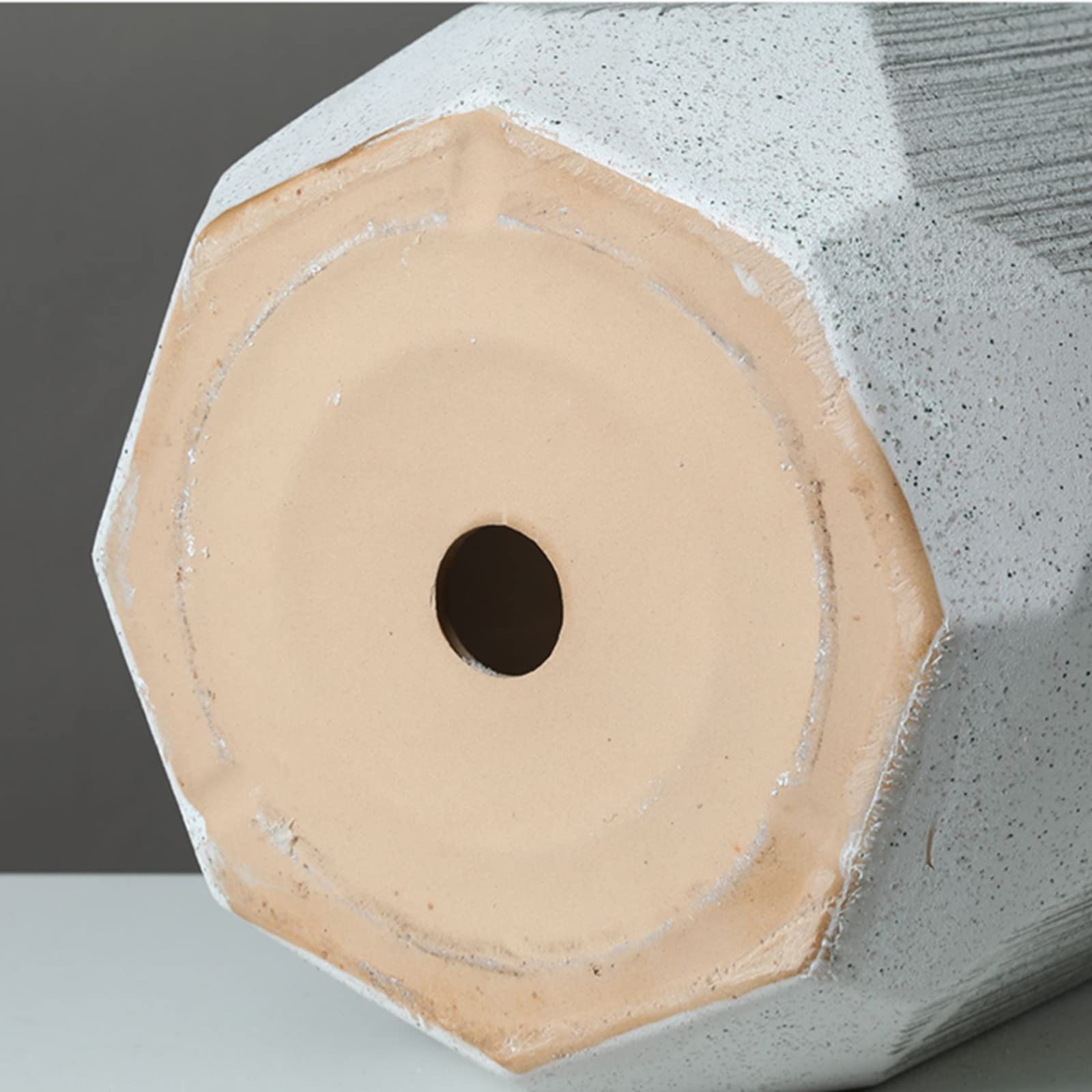 Vasi da Giardino 9.4/11.8/14.5 Pollici Grande Vaso per Piante da Fiore, vasi da Giardinaggio Geometrici in Ceramica con Foro di drenaggio per Ufficio Esterno Interno