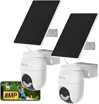 EZVIZ CB8 Lite+5W 2PK Caméra Extérieure 4K (8MP) Solaire, Noir