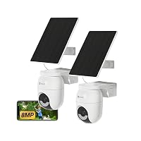 EZVIZ 4K Kit da 2,Telecamera WiFi Esterno Senza Fili con Pannelli Solari 5W