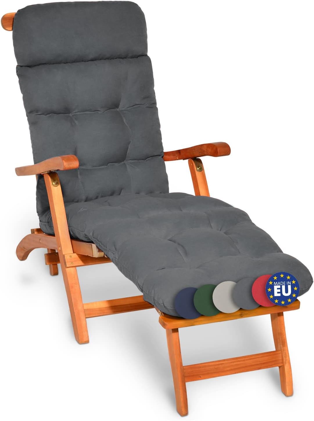 Coussin pour transat chaise longue de jardin Orange 195cm Rembourré