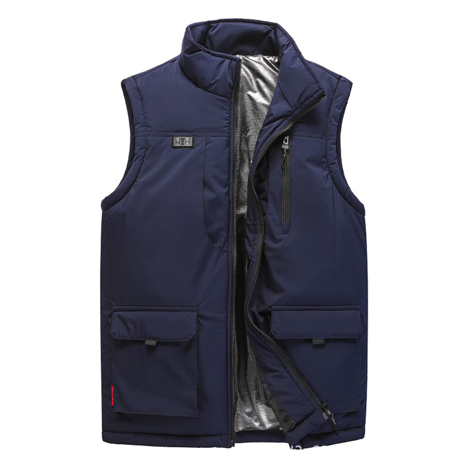 Gilet riscaldato Elettrico Unisex con 3 Temperature Regolabili, Doppio Interruttore for Uso Invernale Escursionismo all'aperto Campeggio (Color : Blue, Size : L/Large)
