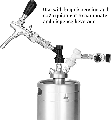 Miniatura 3 de TMCRAFT Mini dispensador de barriles, mini lanza de barril de acero inoxidable, conector de cerveza de ajuste rápido con manguera de cerveza de 50