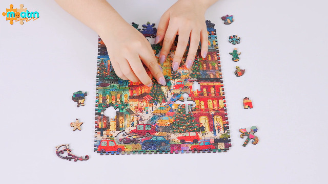 Amazon | ジグソーパズル 500ピース(34.5×45.2cm) 木製 3mm厚 冬の街