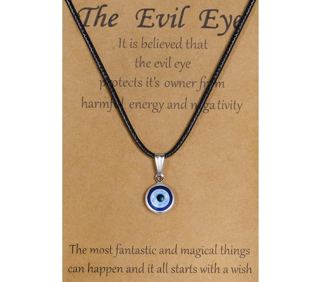 Shilpmart Evil Eye Necklace, Blue Turkish Glass Leather Rope For Women Men Girls Evil Eye Choker Evil Eye Pendant Handmade Jewelry Protection Spiritual (Black) (B0CQ3MZ6G7) Amazon Price History, Amazon Price Tracker