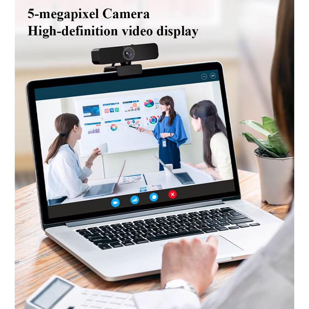 LEIYTFE Webcam Per PC Con Microfono, Webcam Grandangolare A 90°, Per Desktop, Laptop, Studio, Conferenze, Gaming, USB Plug And Play, Correzione Della Luce(2K)
