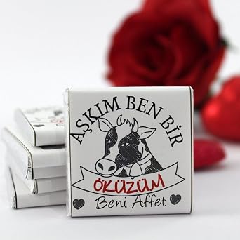Dark Brown Madlen  ikolata - Bitter ve S tl  A k m  k z m Yaz l   zel Tasar m 48li Hediye Kutu