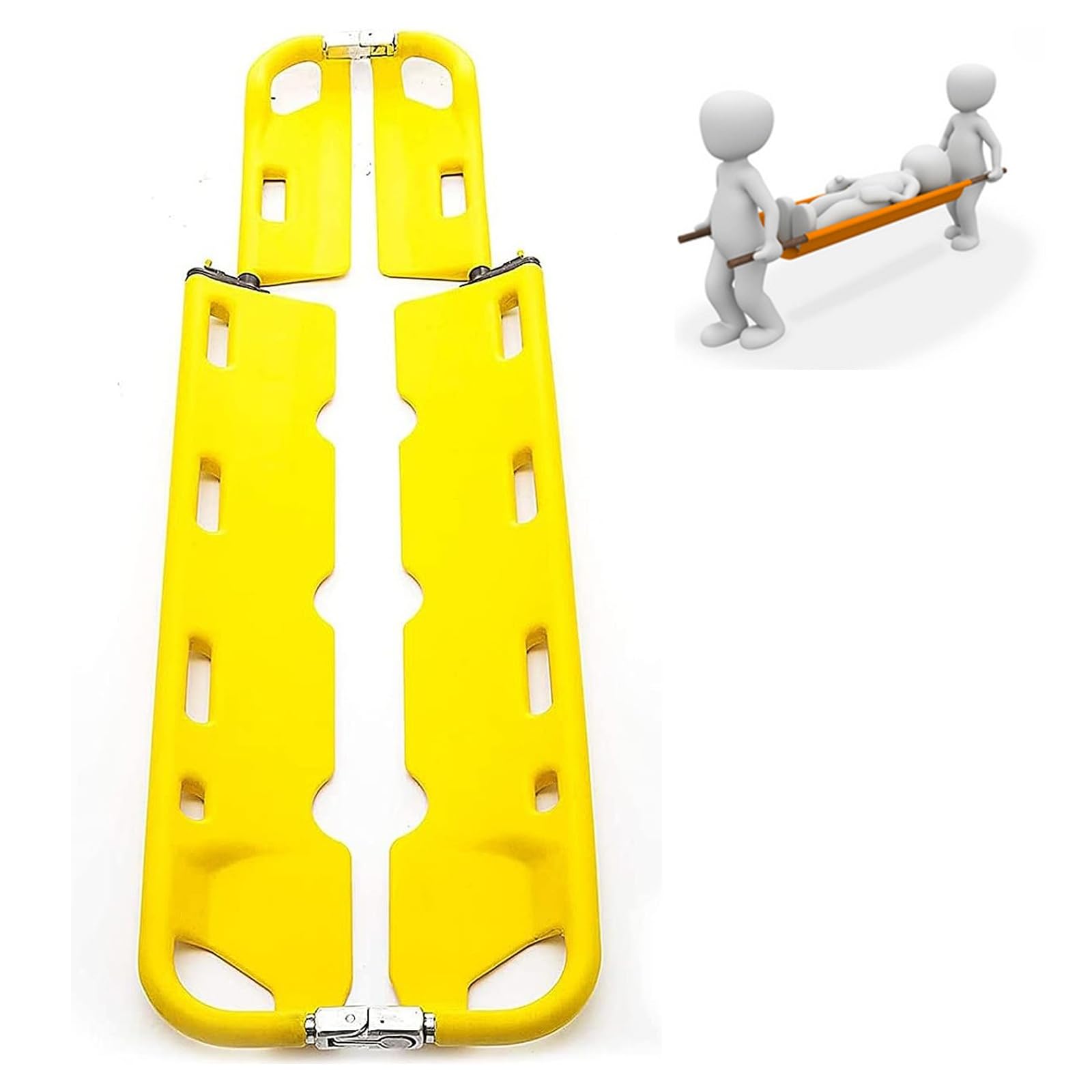 Stretcher Bed Emergency Stretcher,First Aid Stretcher, Rescue Essentials, Rescue Back Stretcher, Medical Stretcher, Folding Stretcher for Medical Emergency, with Safety Straps, Separable Lef